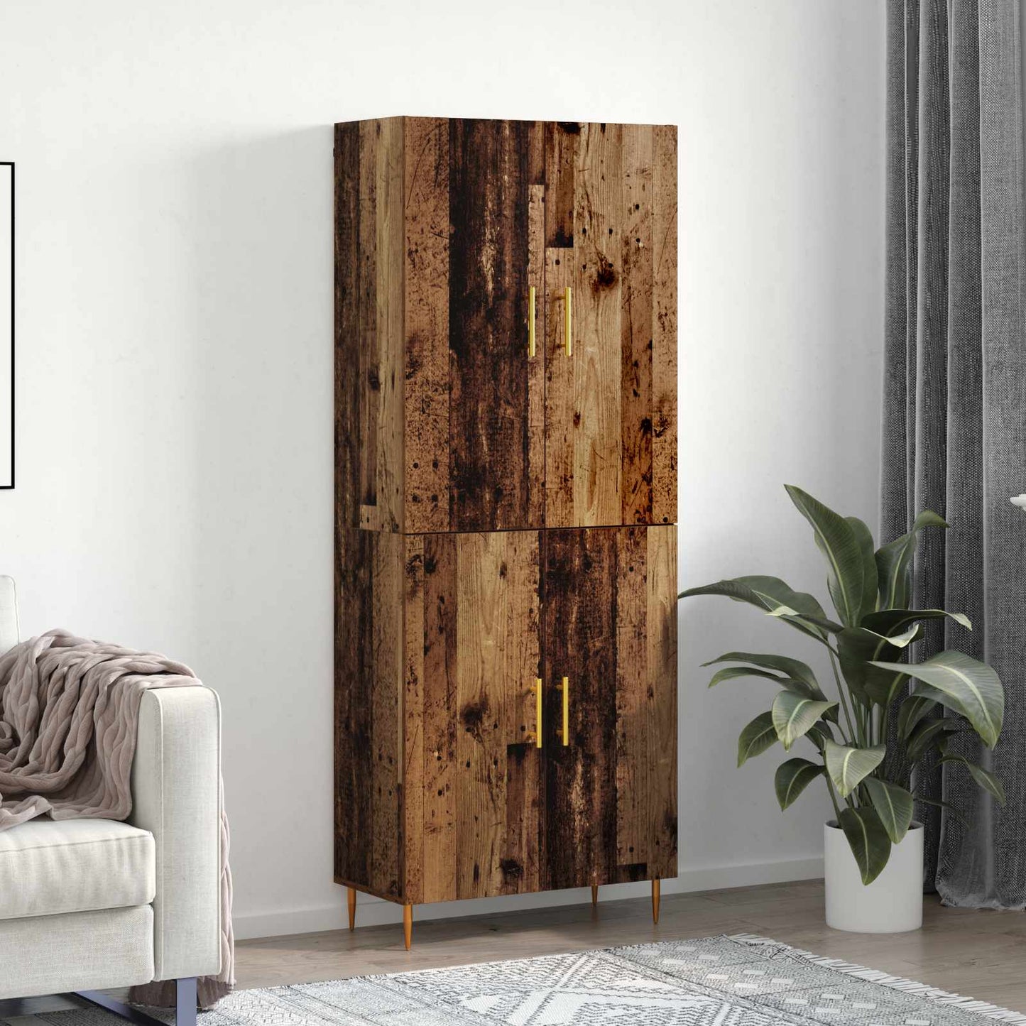 Highboard Gammelt træ 69,5 x 34 x 180 cm Konstrueret træ