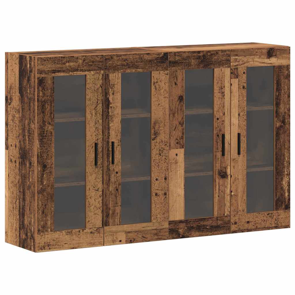 Væghængte skabe 2 pcs Gammelt træ 69,5 x 34 x 90 cm