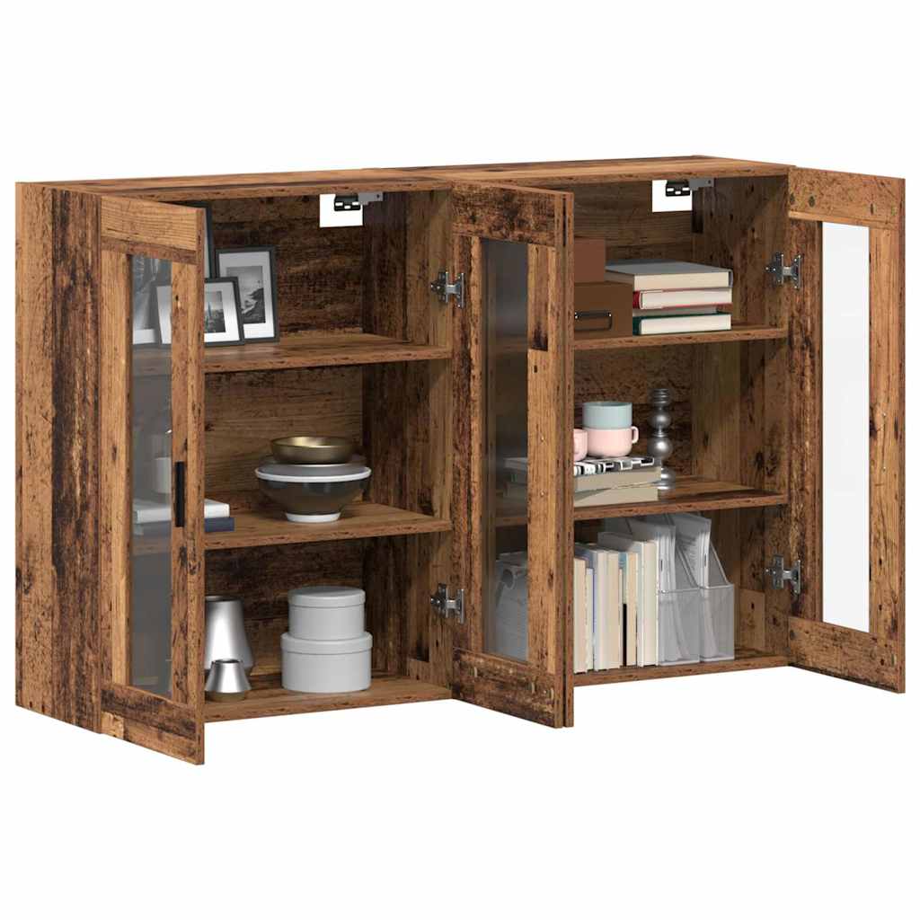 Væghængte skabe 2 pcs Gammelt træ 69,5 x 34 x 90 cm