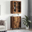 Highboard 2 pcs Gammelt træ Konstrueret træ