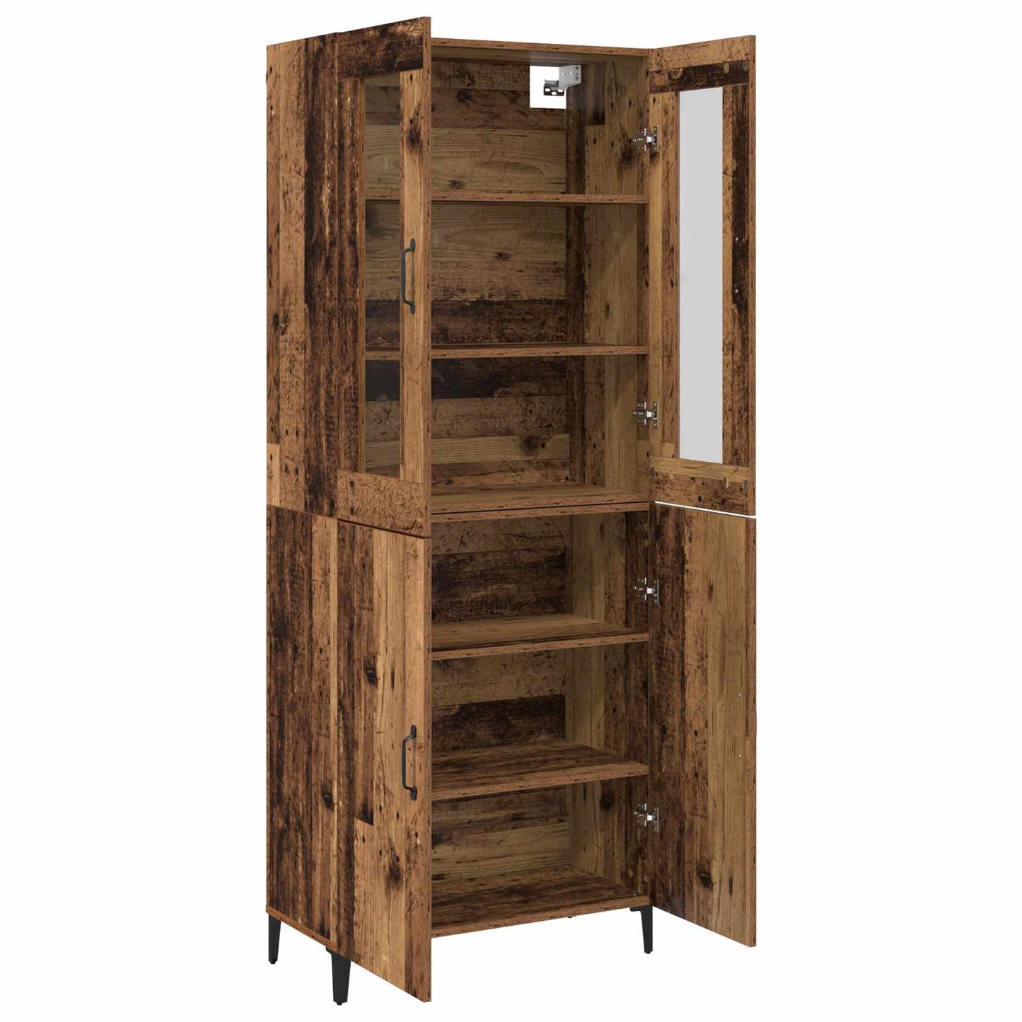 Highboard 2 pcs Gammelt træ Konstrueret træ