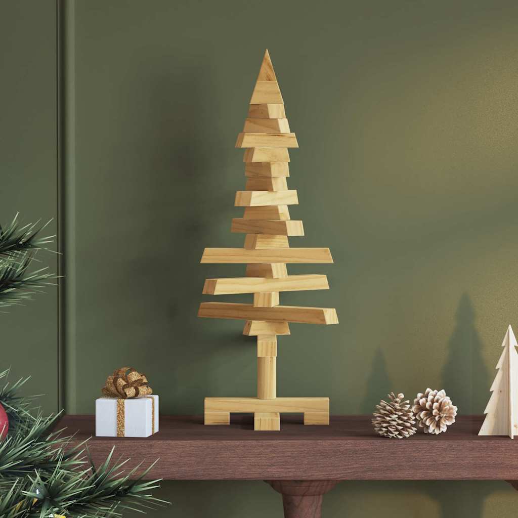 Træ juletræ med stativ Brun 60 cm Massivt fyrretræ