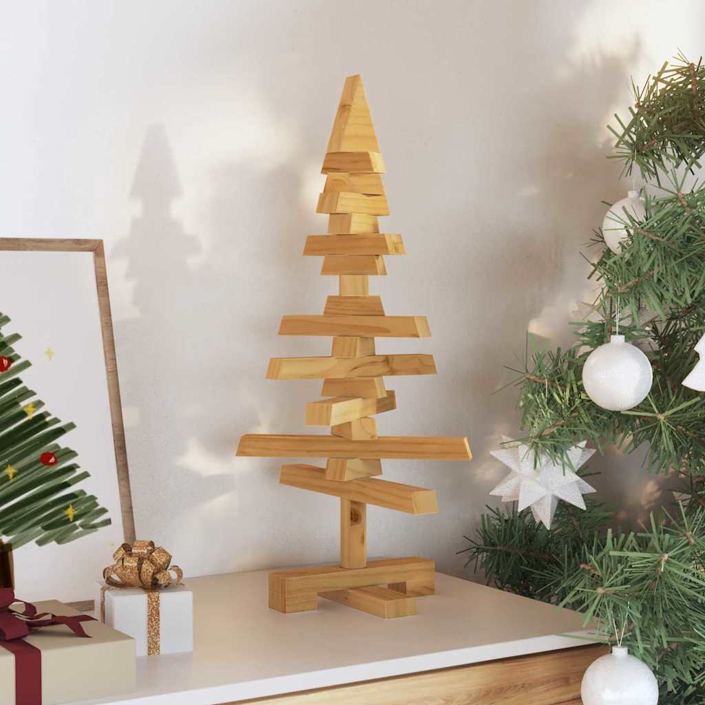 Træ juletræ med stativ Brun 60 cm Massivt fyrretræ
