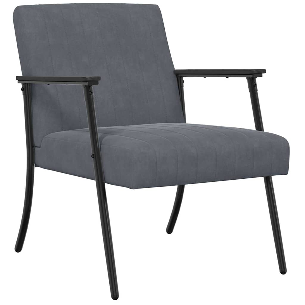 lænestol Mørkegrå 59 x 75 x 78 cm Fløjl