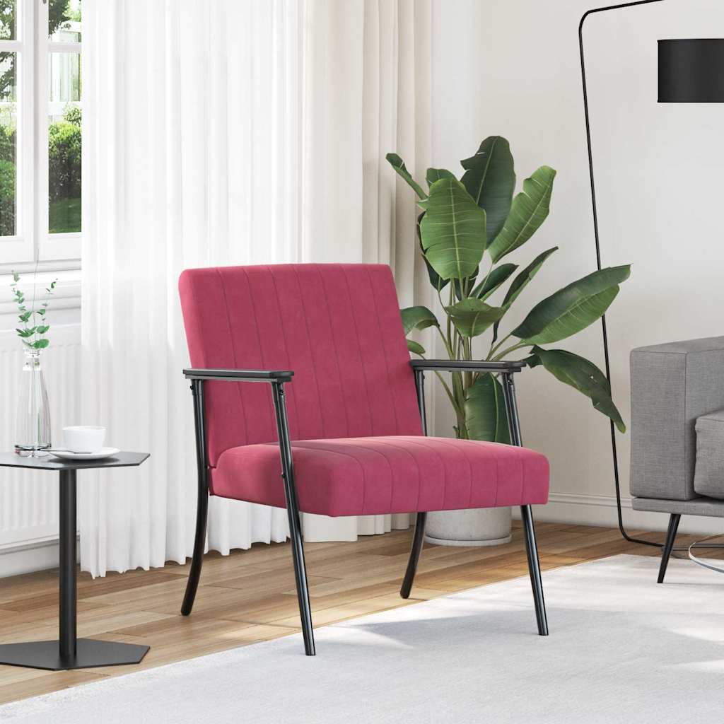 lænestol Vinrød 59 x 75 x 78 cm Fløjl