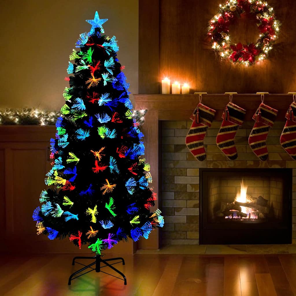 Kunstigt juletræ med 160 LED'er med stativ Grøn 150 cm PVC