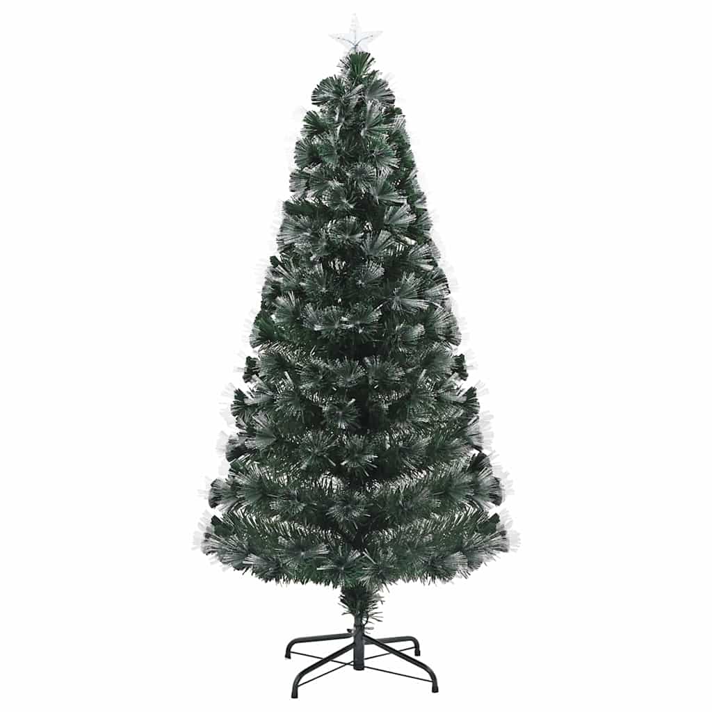 Kunstigt juletræ med 160 LED'er med stativ Grøn 150 cm PVC