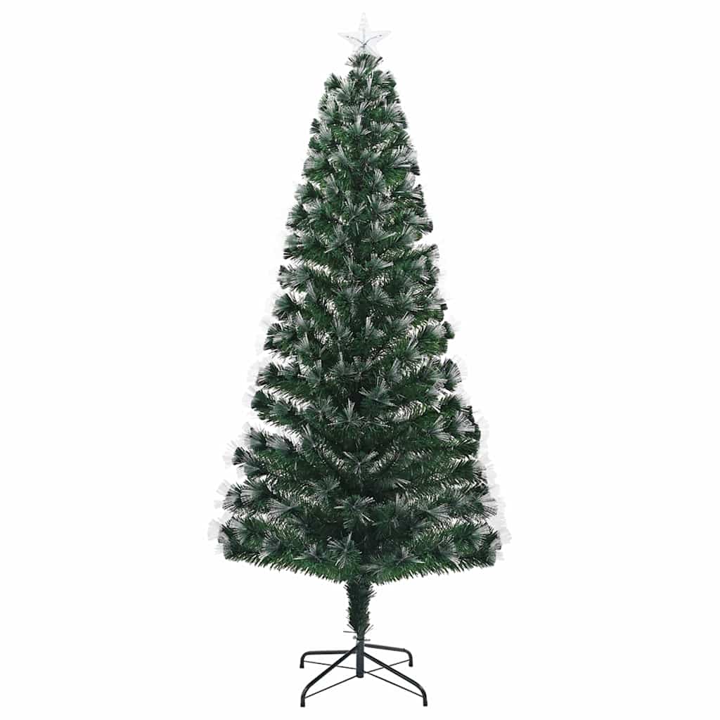 Kunstigt juletræ med 250 LED'er med stativ Grøn 210 cm PVC