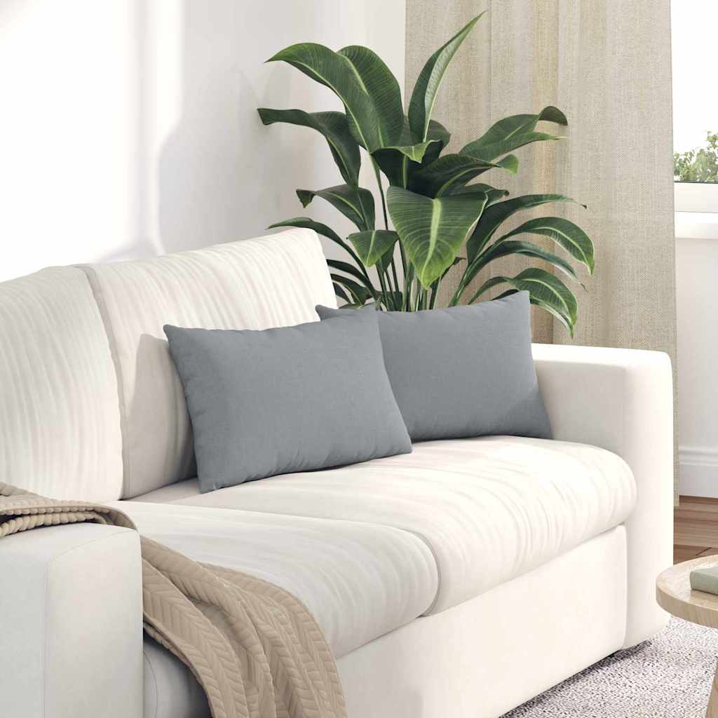 Sofapuder 2 pcs Lysegrå 50 x 30 cm Stof