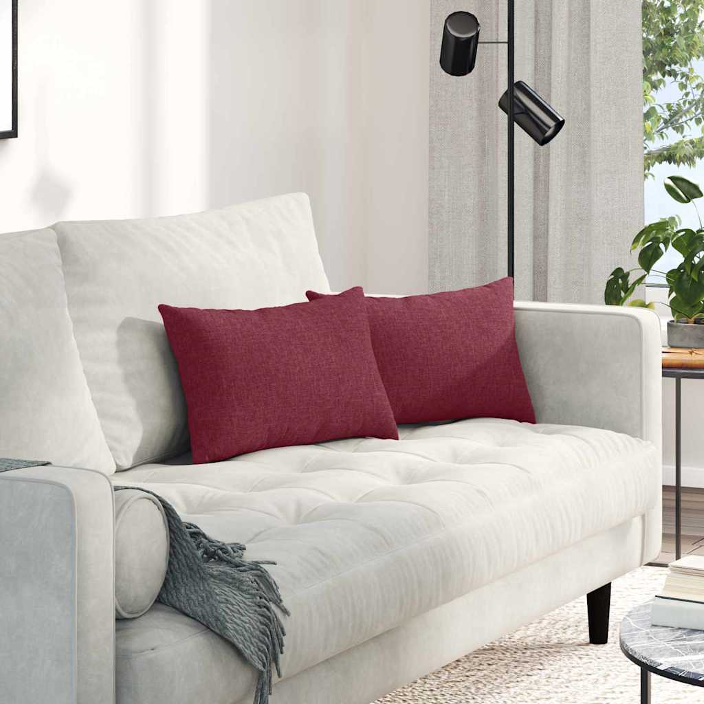 Sofapuder 2 pcs Vinrød 50 x 30 cm Stof