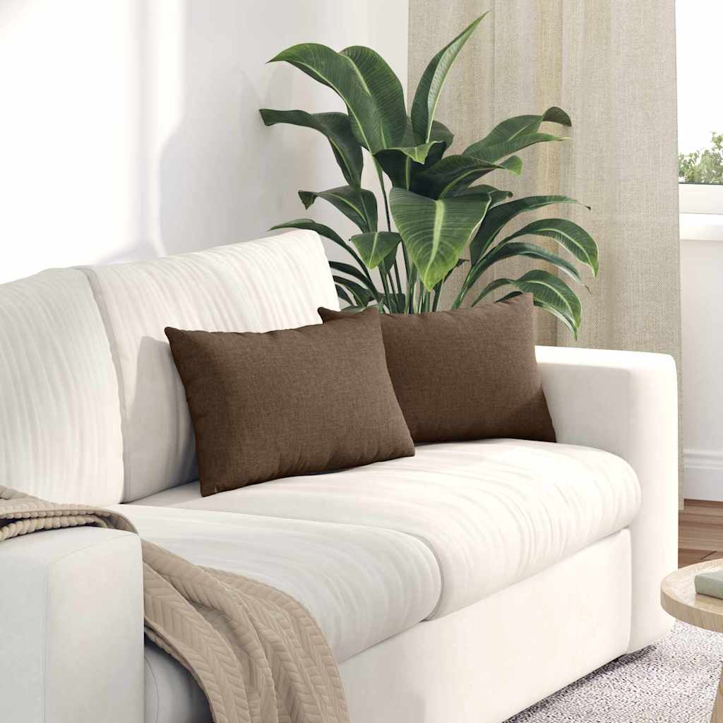 Sofapuder 2 pcs Brun 50 x 30 cm Stof