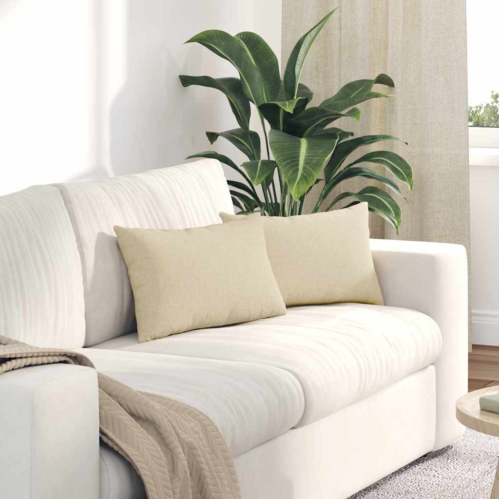 Sofapuder 2 pcs Creme 50 x 30 cm Stof