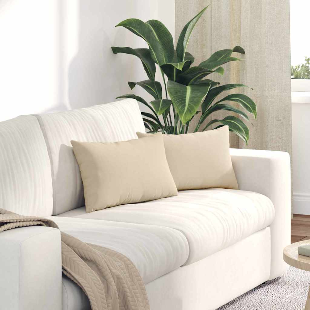 Sofapuder 2 pcs Creme 50 x 30 cm Stof