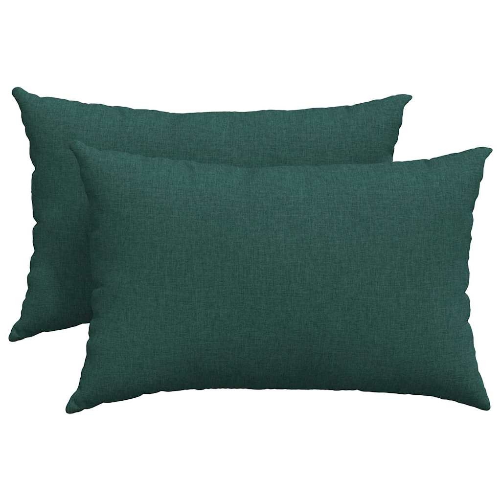 Sofapuder 2 pcs Mørkegrøn 60 x 40 cm Stof