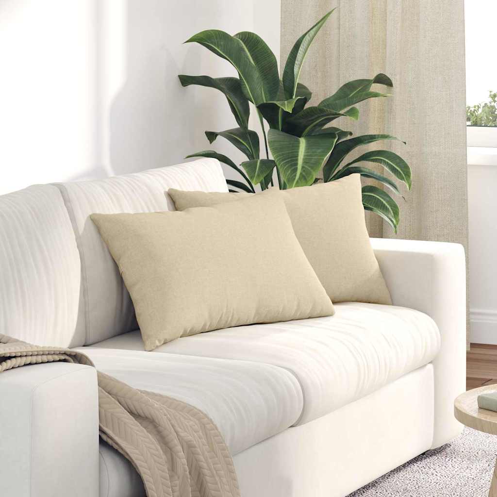 Sofapuder 2 pcs Creme 60 x 40 cm Stof