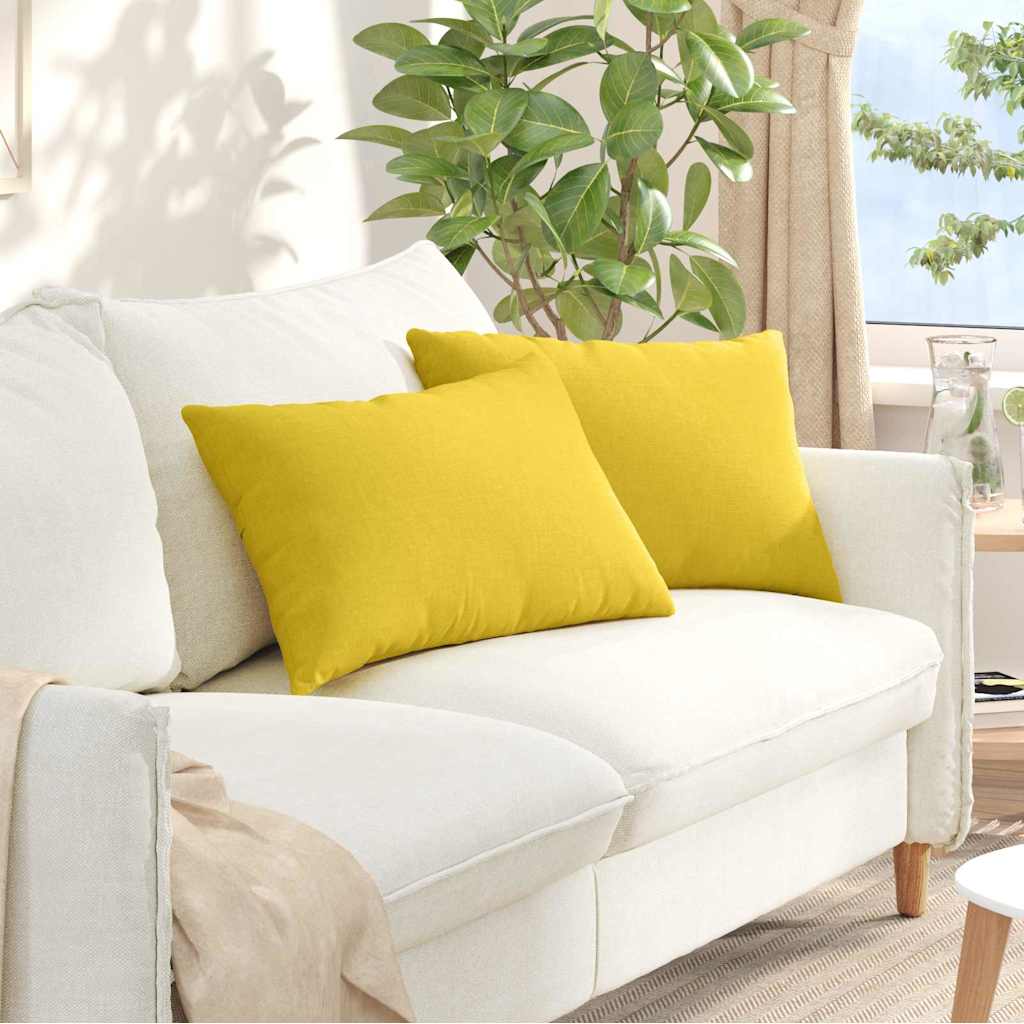 Sofapuder 2 pcs Lys Gul 60 x 40 cm Stof