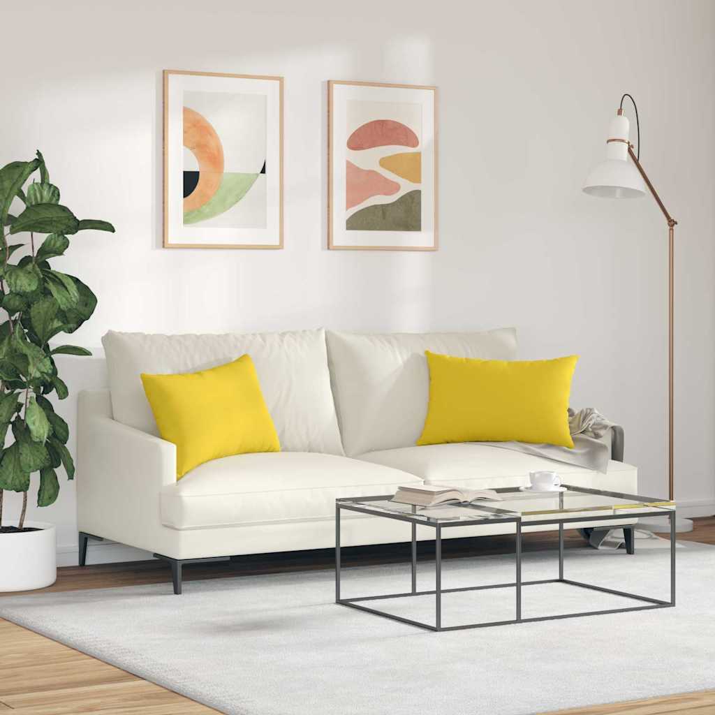 Sofapuder 2 pcs Lys Gul 60 x 40 cm Stof