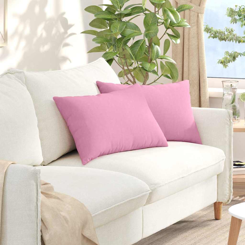 Sofapuder 2 pcs Lyserød 60 x 40 cm Stof