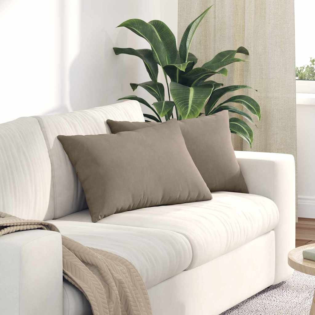 Sofapuder 2 pcs Gråbrun 60 x 40 cm Stof