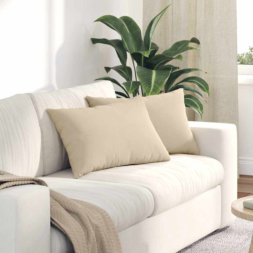 Sofapuder 2 pcs Creme 60 x 40 cm Stof