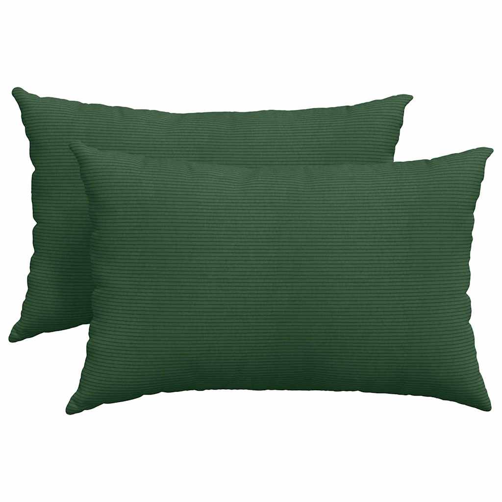 Sofapuder 2 pcs Mørkegrøn 60 x 40 cm Velourstof