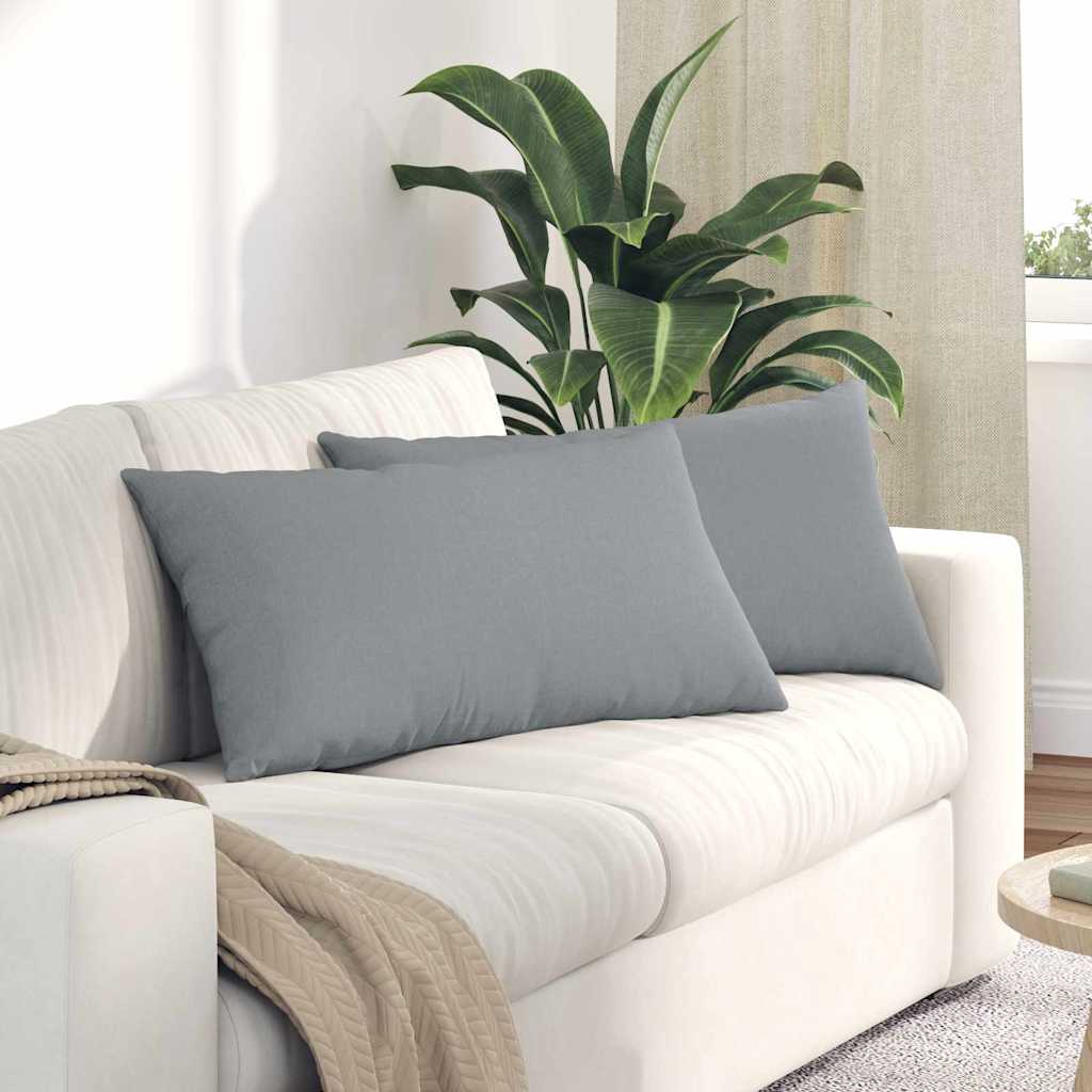 Sofapuder 2 pcs Lysegrå 80 x 40 cm Stof