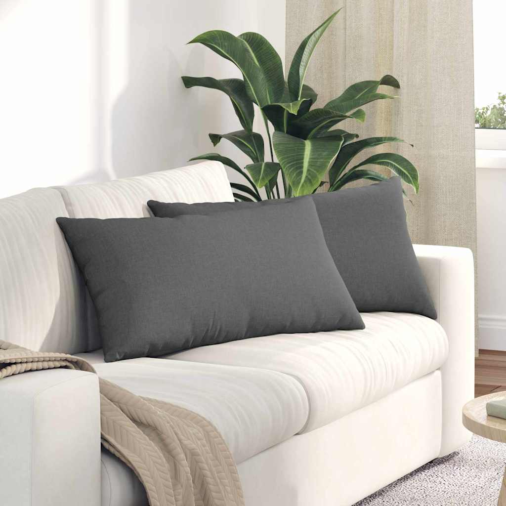 Sofapuder 2 pcs Mørkegrå 80 x 40 cm Stof