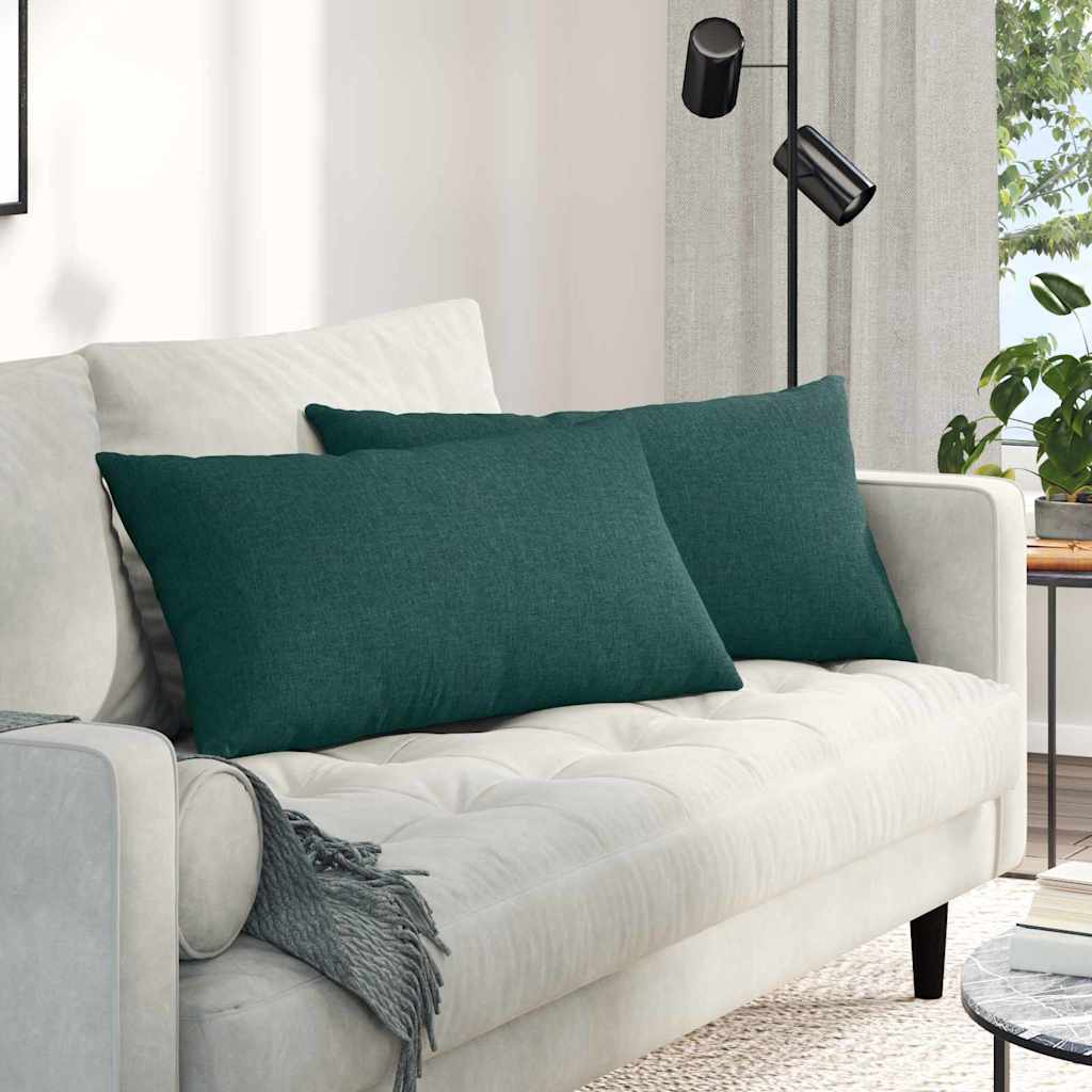 Sofapuder 2 pcs Mørkegrøn 80 x 40 cm Stof