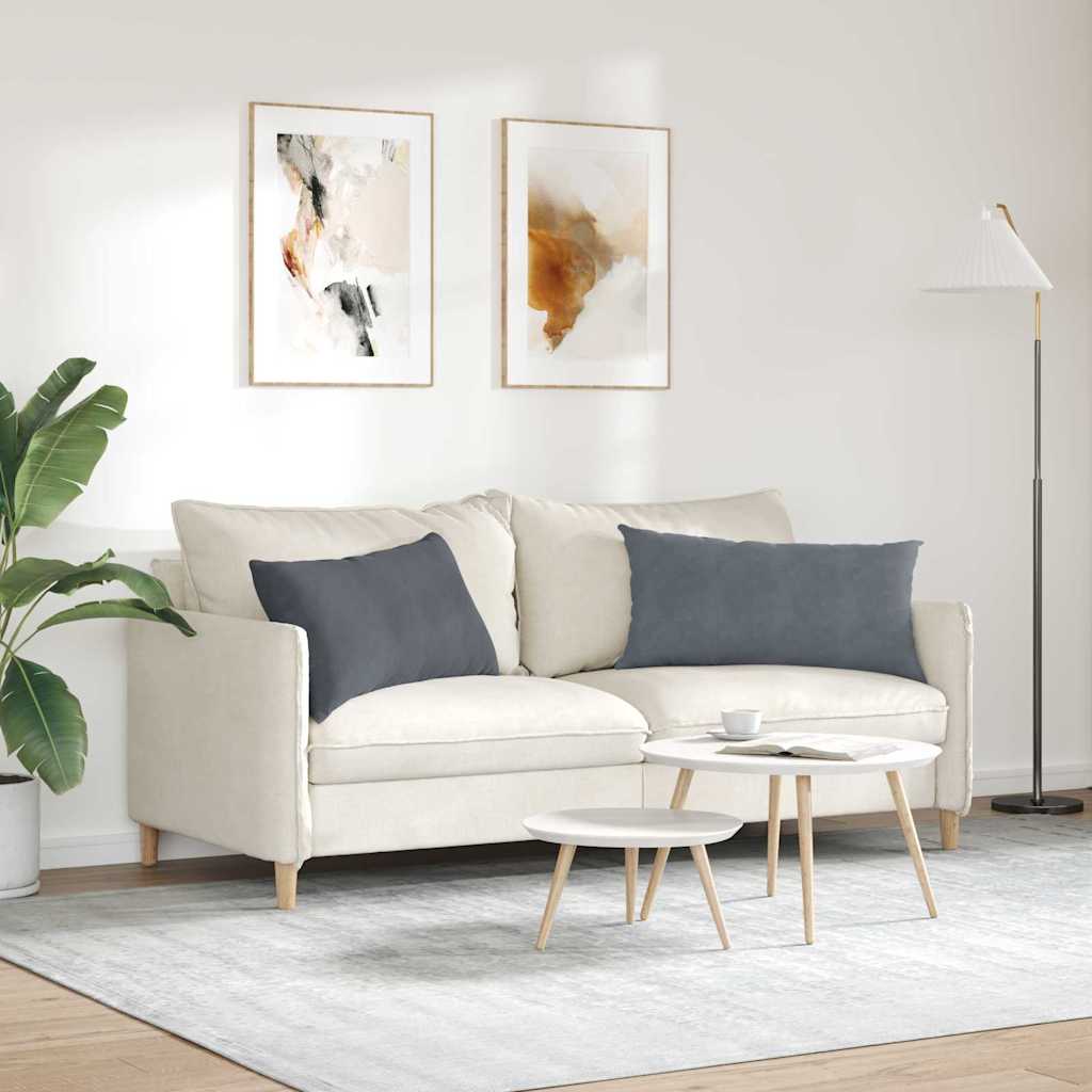 Sofapuder 2 pcs Mørkegrå 80 x 40 cm Velourstof
