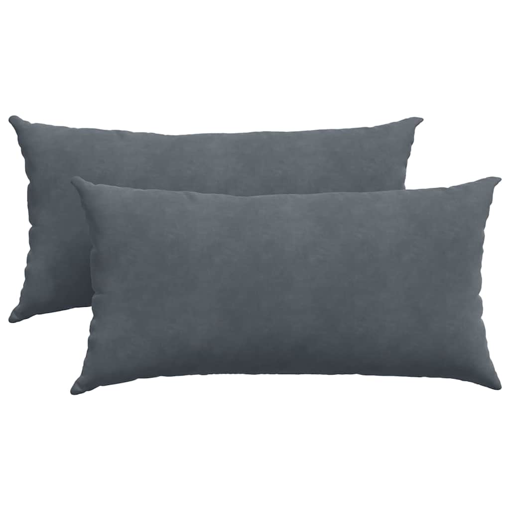 Sofapuder 2 pcs Mørkegrå 80 x 40 cm Velourstof