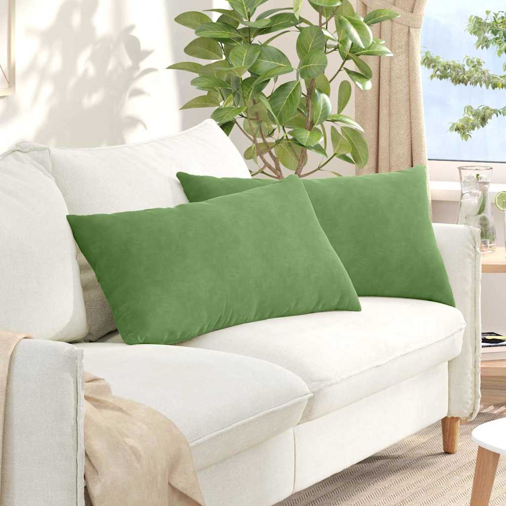 Sofapuder 2 pcs Lys grøn 80 x 40 cm Velourstof