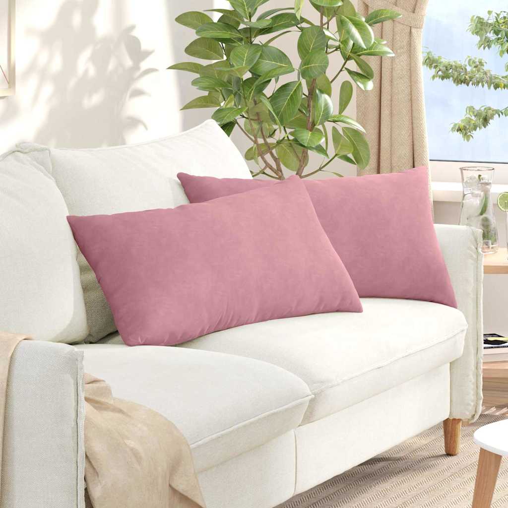 Sofapuder 2 pcs Lyserød 80 x 40 cm Velourstof