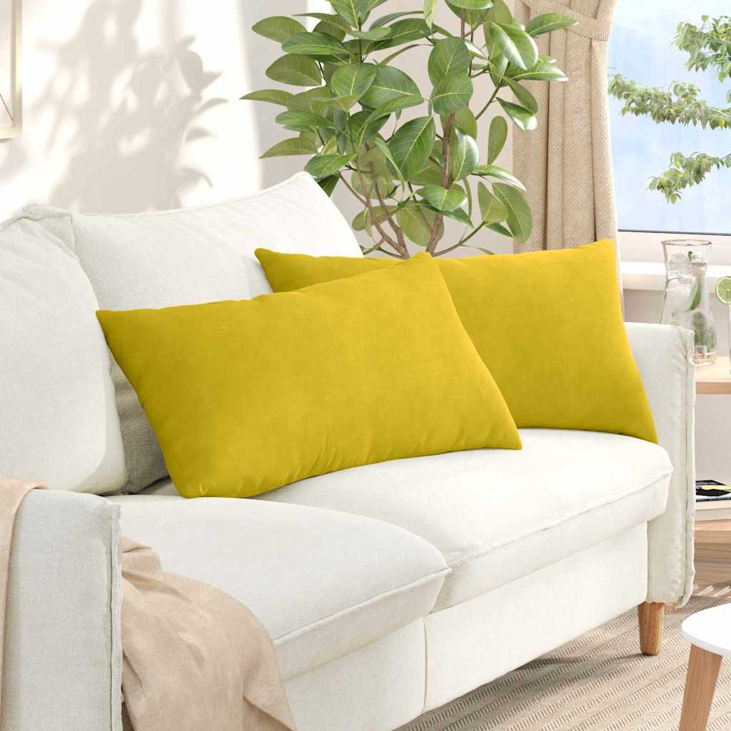 Sofapuder 2 pcs Gul 80 x 40 cm Velourstof