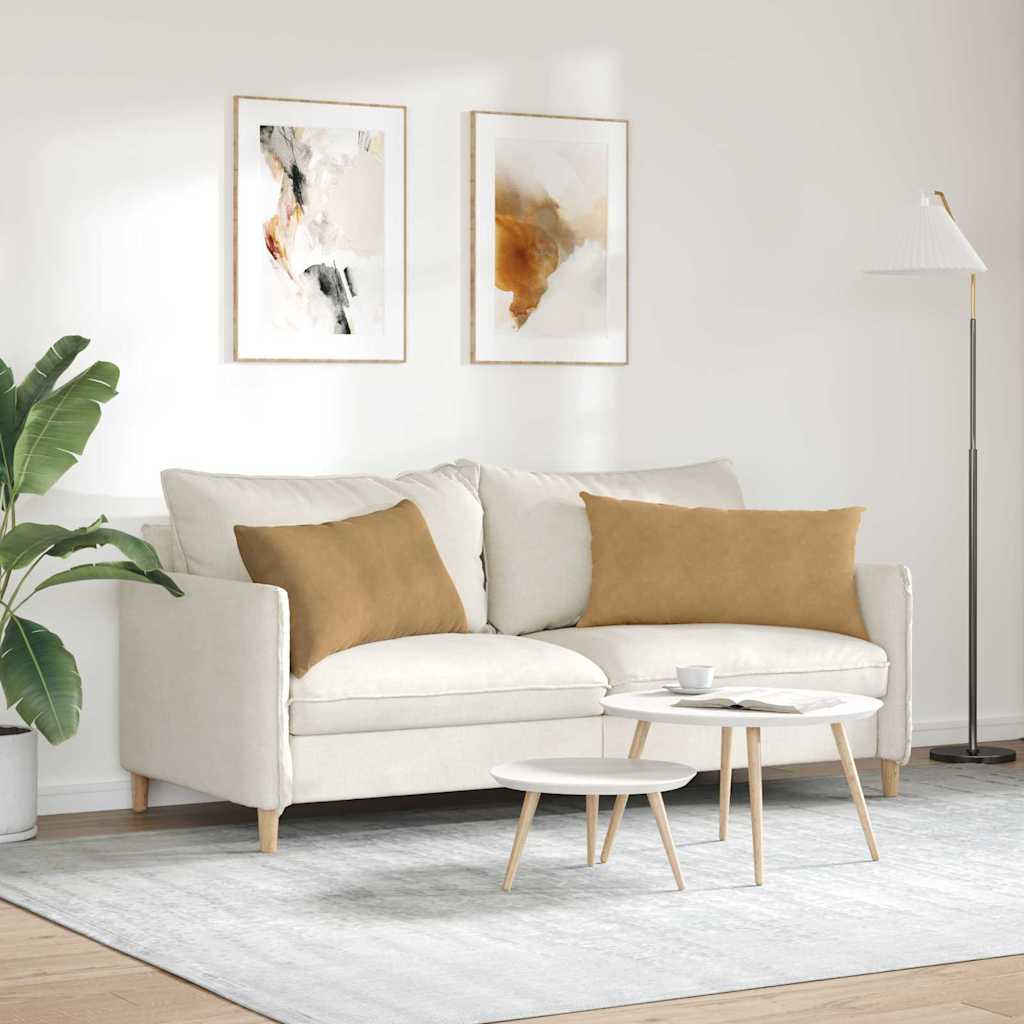 Sofapuder 2 pcs Brun 80 x 40 cm Velourstof