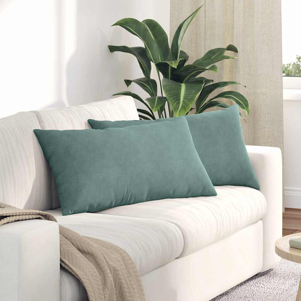 Sofapuder 2 pcs Havgrøn 80 x 40 cm Velourstof