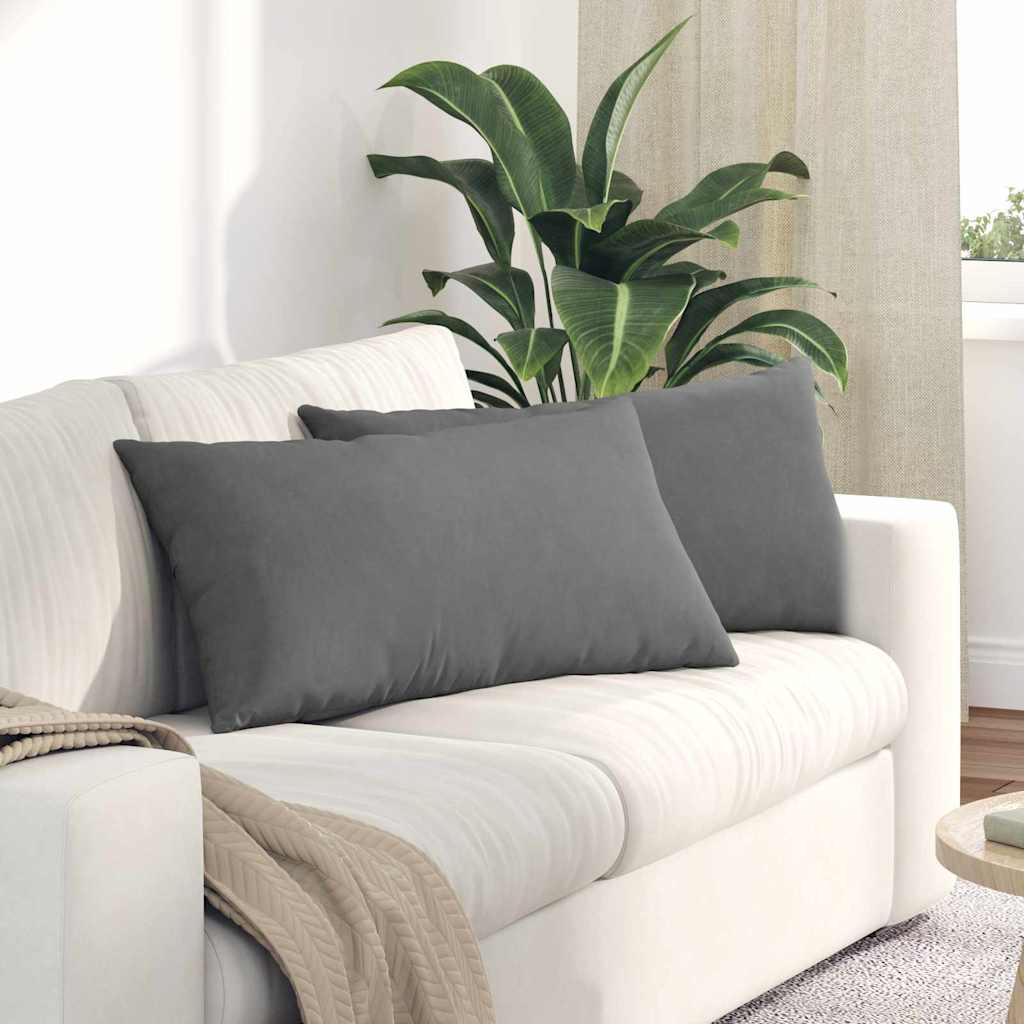 Sofapuder 2 pcs Mørkegrå 80 x 40 cm Stof