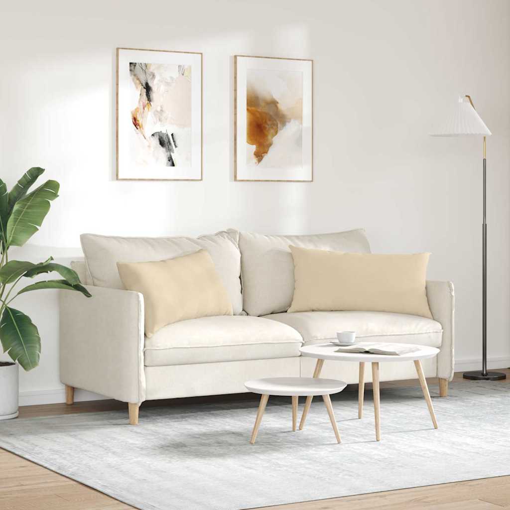 Sofapuder 2 pcs Creme 80 x 40 cm Stof