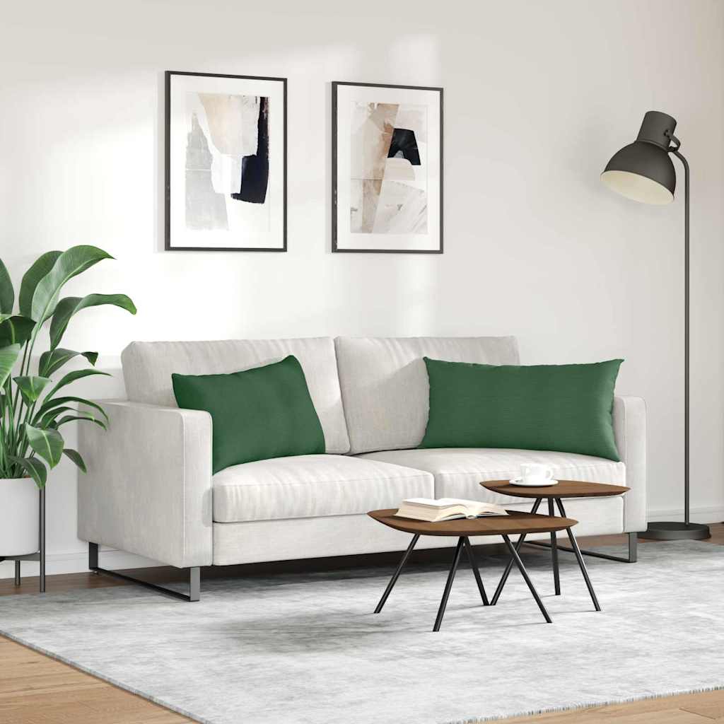 Sofapuder 2 pcs Mørkegrøn 80 x 40 cm Velourstof