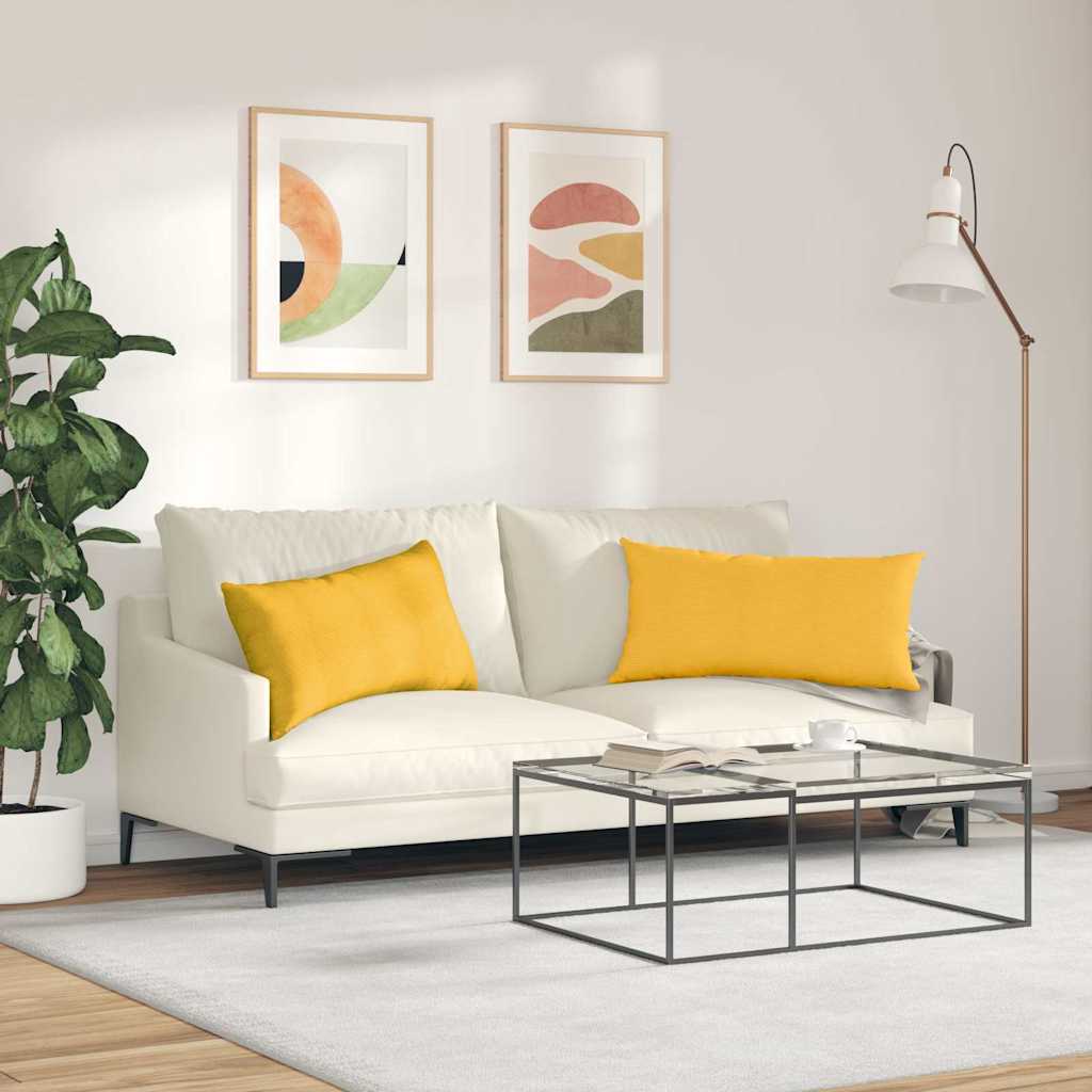 Sofapuder 2 pcs Lys Gul 80 x 40 cm Velourstof
