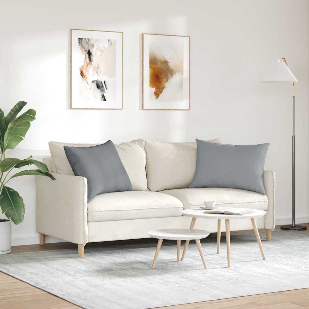 Sofapuder 2 pcs Lysegrå 70 x 50 cm Stof