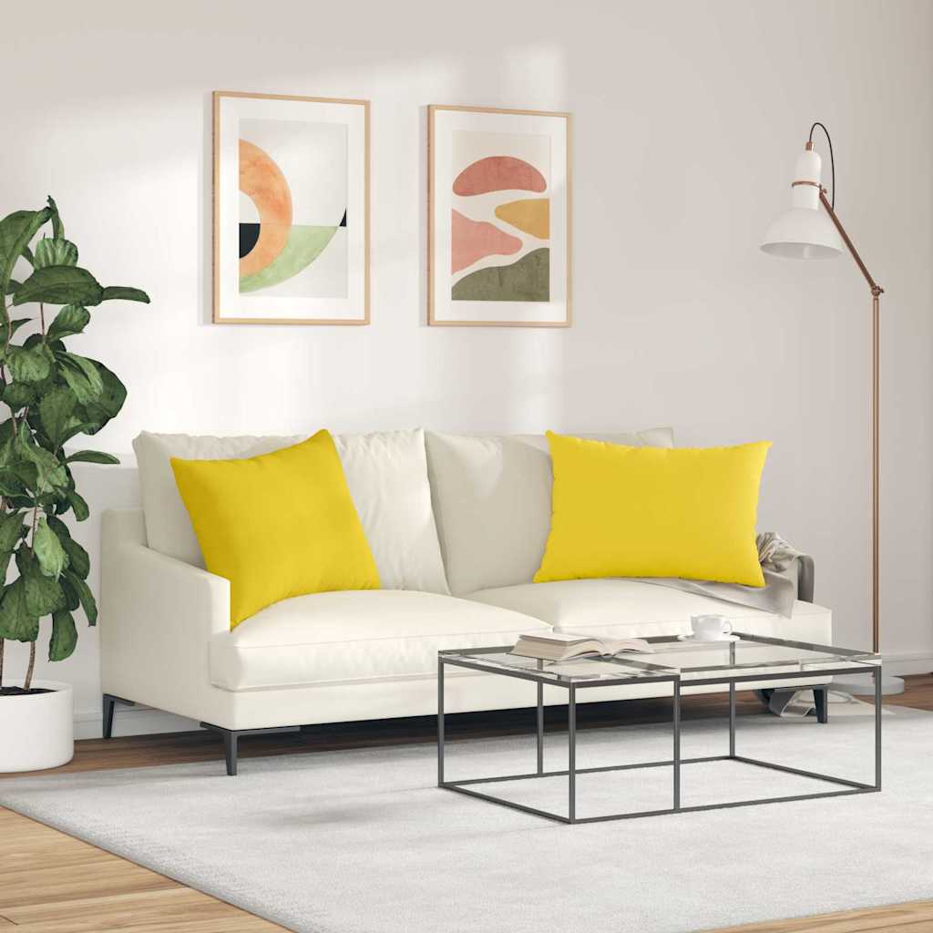 Sofapuder 2 pcs Lys Gul 70 x 50 cm Stof