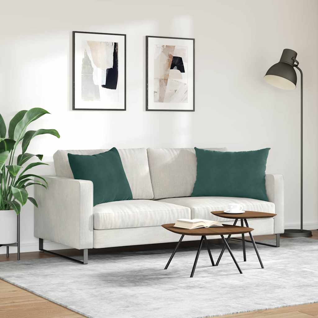Sofapuder 2 pcs Mørkegrøn 70 x 50 cm Velourstof