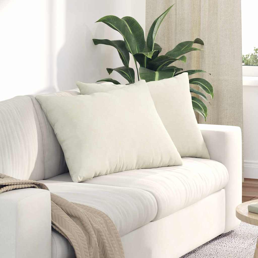 Sofapuder 2 pcs Creme 70 x 50 cm Velourstof
