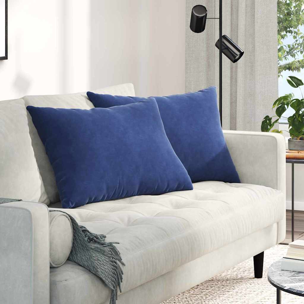 Sofapuder 2 pcs Politi blå 70 x 50 cm Velourstof