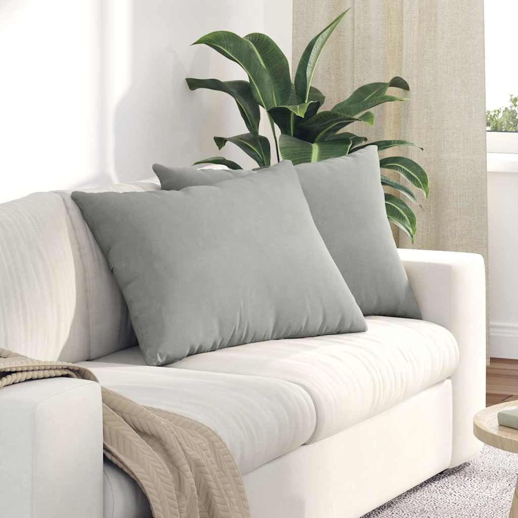 Sofapuder 2 pcs Lysegrå 70 x 50 cm Stof