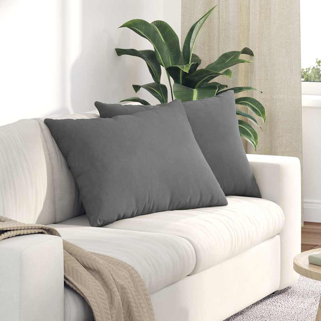 Sofapuder 2 pcs Mørkegrå 70 x 50 cm Stof