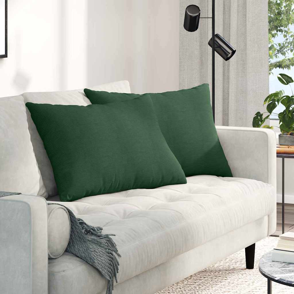 Sofapuder 2 pcs Mørkegrøn 70 x 50 cm Velourstof