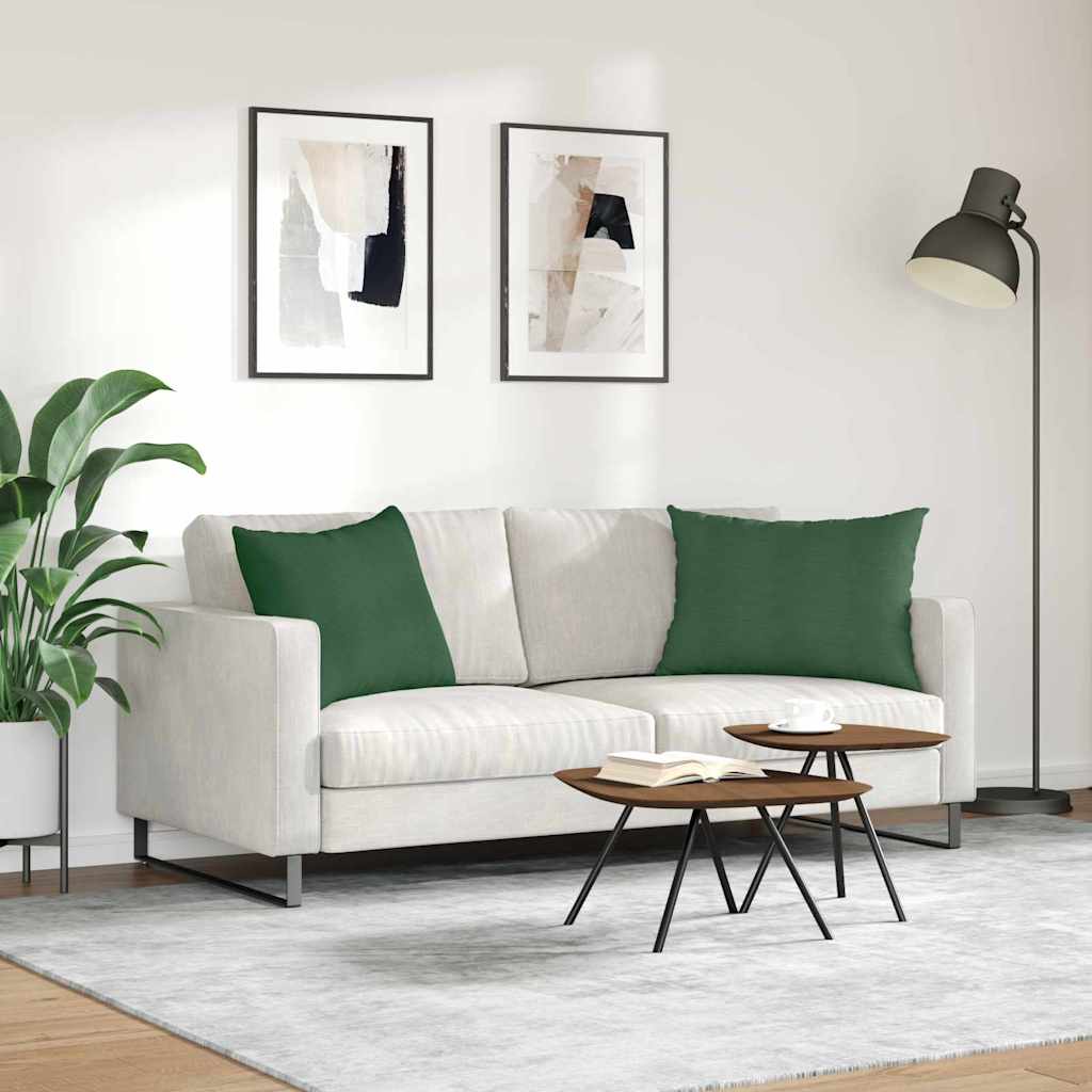 Sofapuder 2 pcs Mørkegrøn 70 x 50 cm Velourstof
