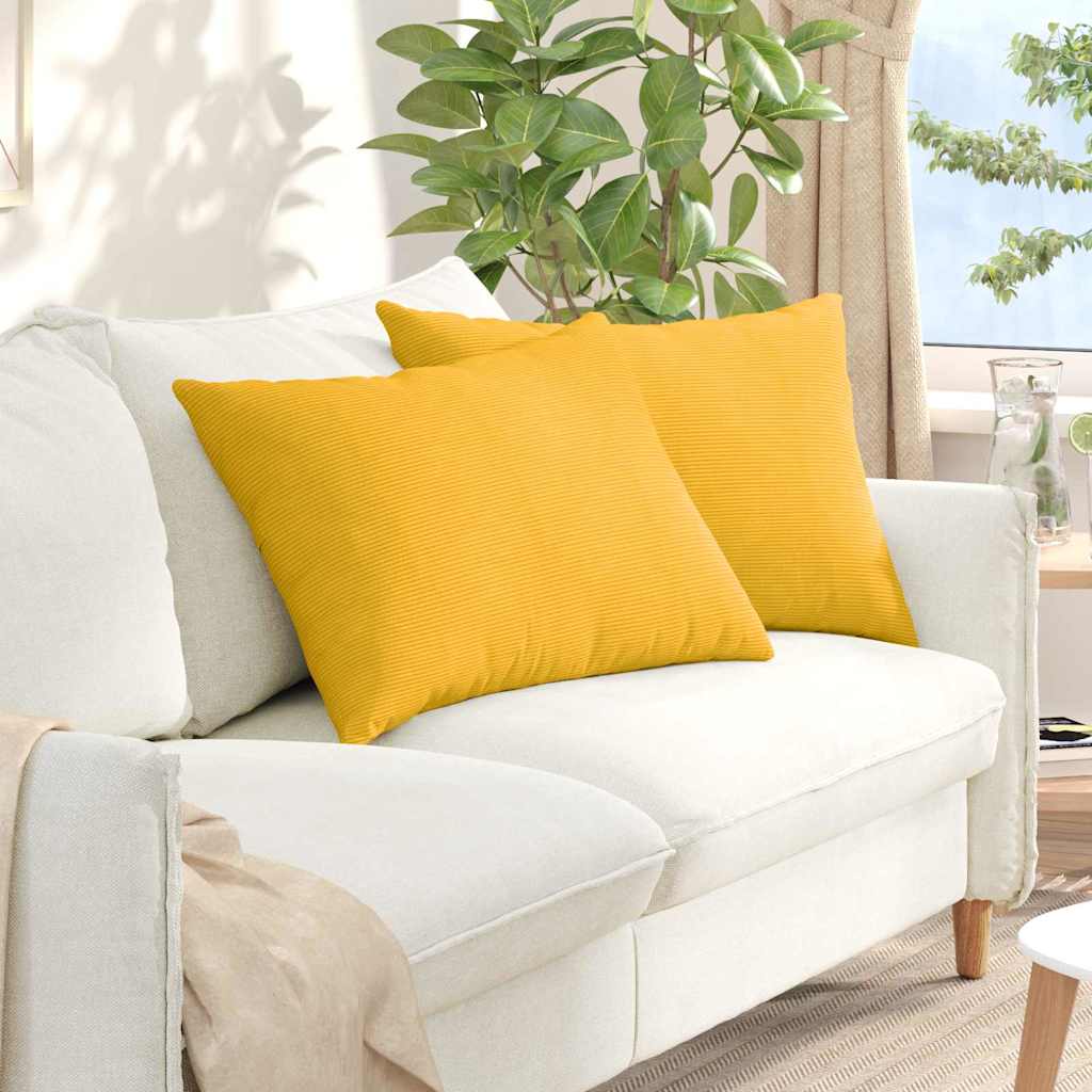Sofapuder 2 pcs Lys Gul 70 x 50 cm Velourstof