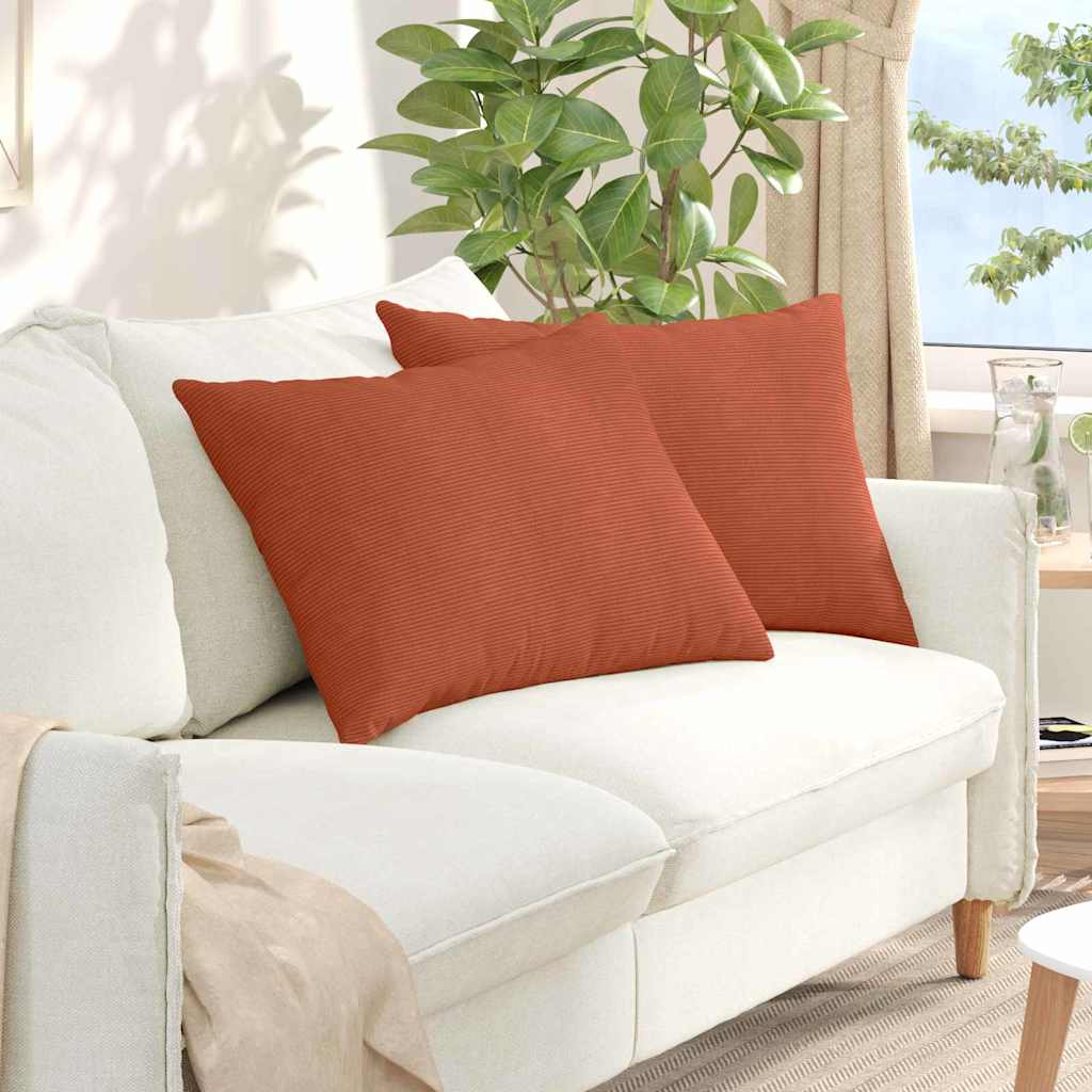 Sofapuder 2 pcs Rød orange 70 x 50 cm Velourstof